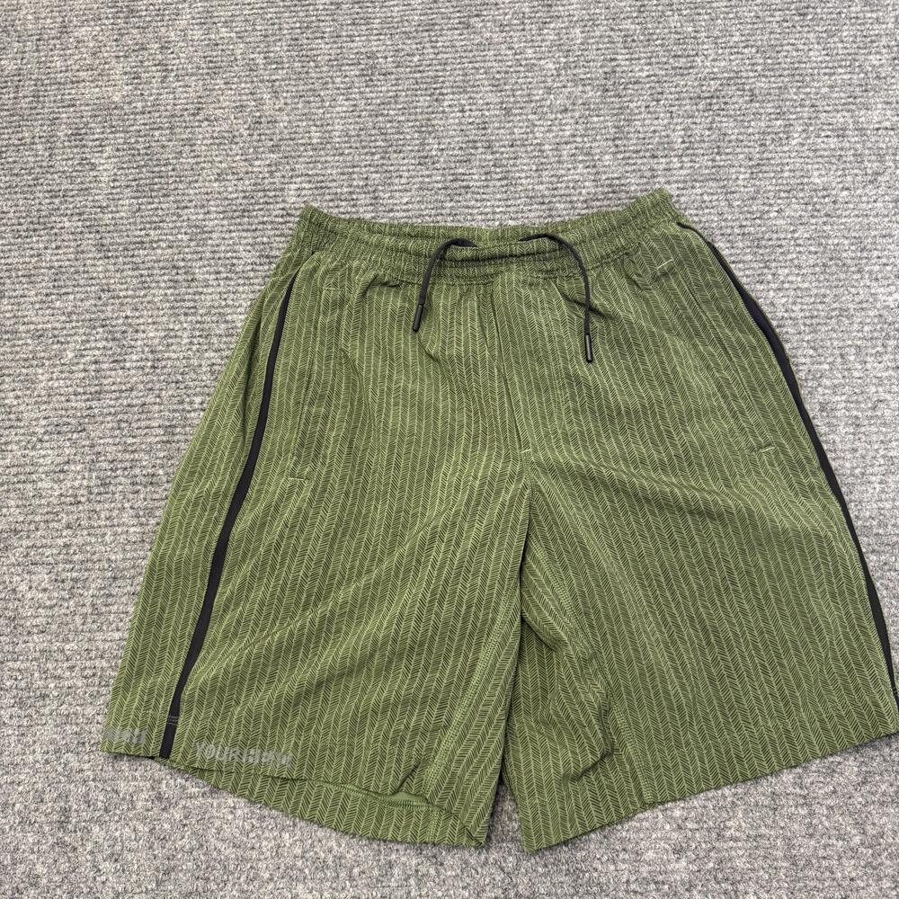 Lululemon Shorts Mens Medium Green Herringbone Lined 8 In Inseam Running